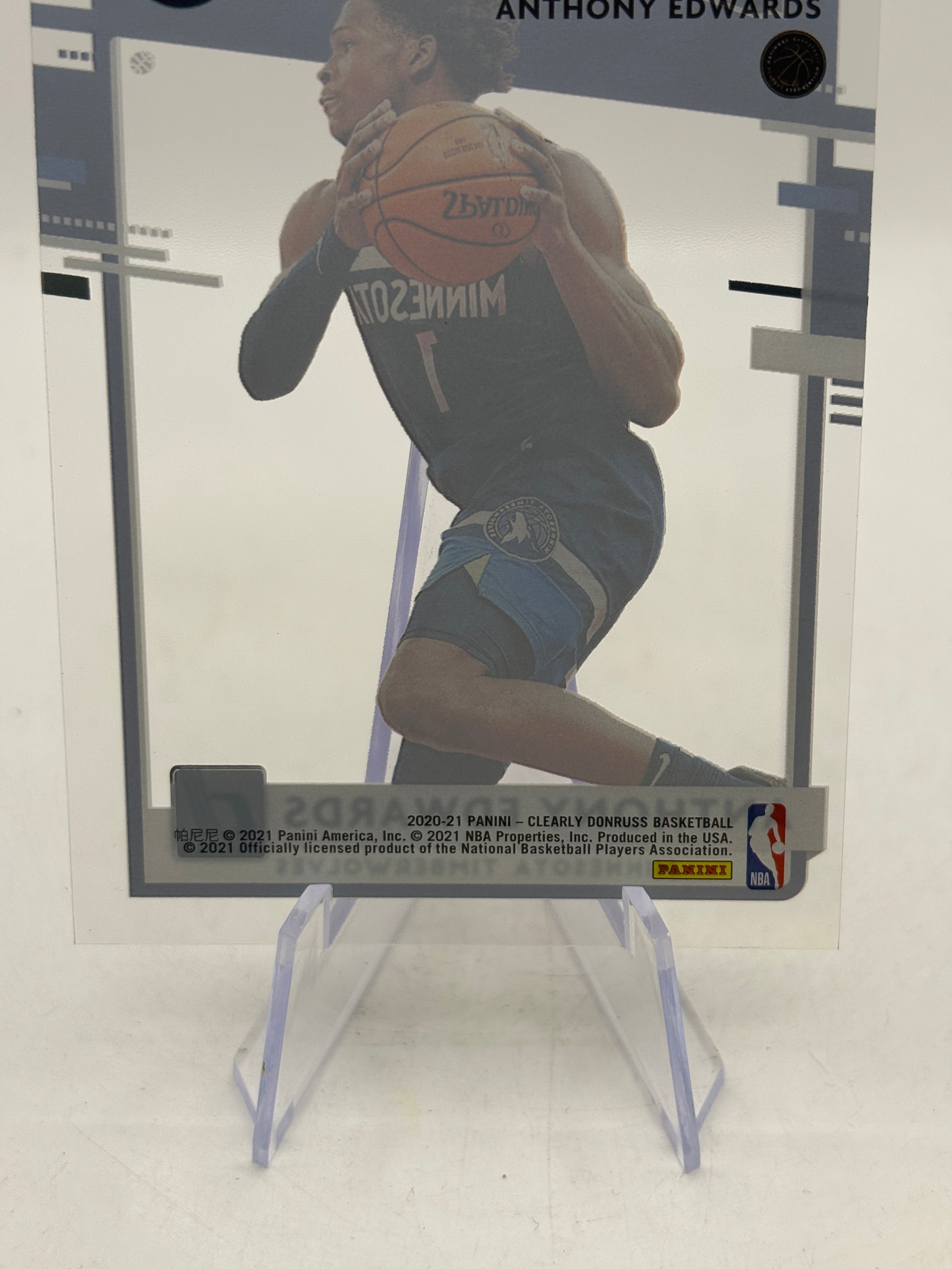 2020-21 Clearly Donruss Rated Rookie Anthony Edwards #96 - RC Timberwolves, photo 8
